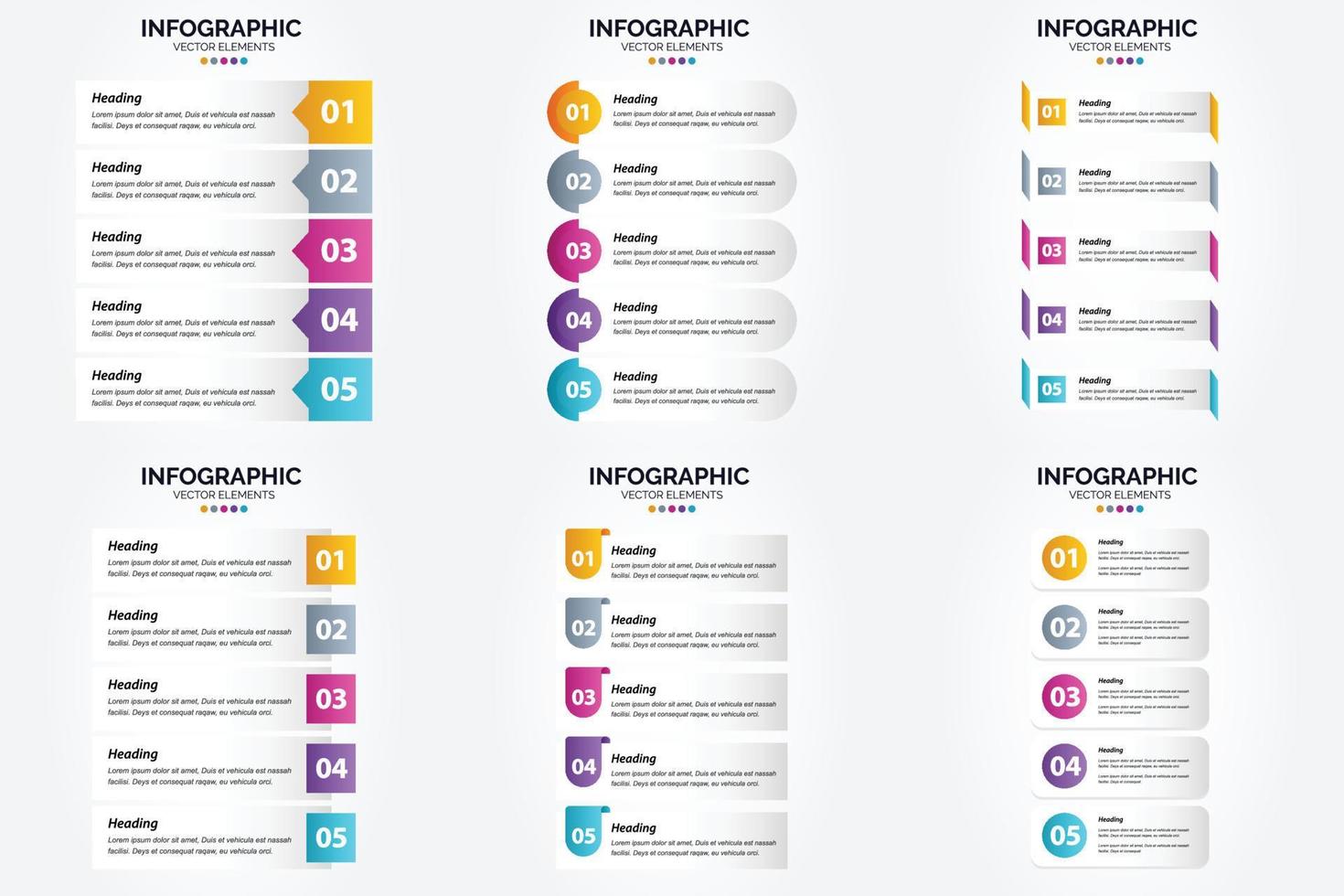 ilustración vectorial infografía conjunto de diseño plano para folleto publicitario y revista vector