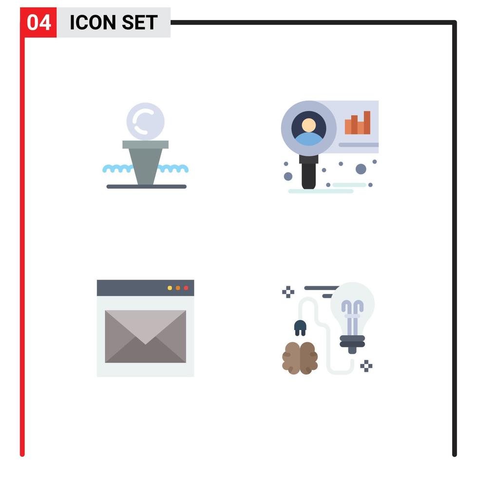 conjunto de 4 iconos modernos de la interfaz de usuario signos de símbolos para la comunicación de golf diagrama de aciertos contáctenos elementos de diseño vectorial editables vector