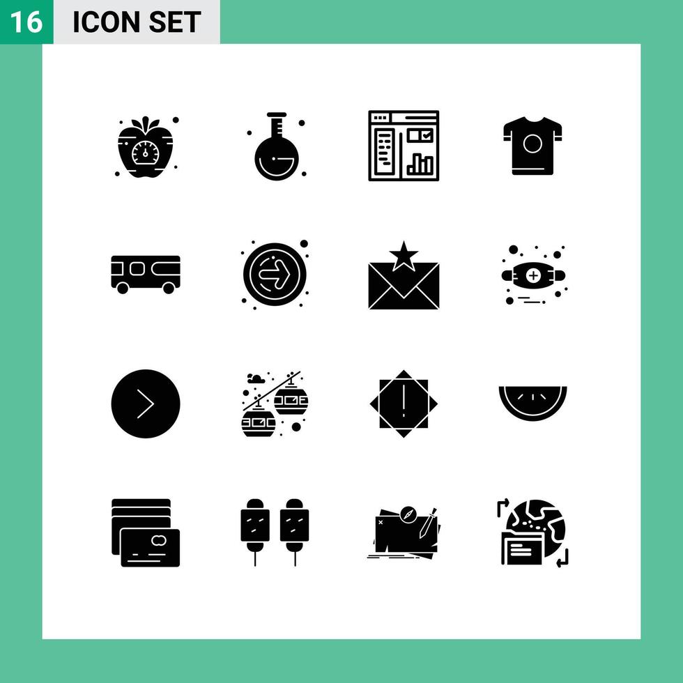 Universal Icon Symbols Group of 16 Modern Solid Glyphs of combo spring design sport t shirt Editable Vector Design Elements