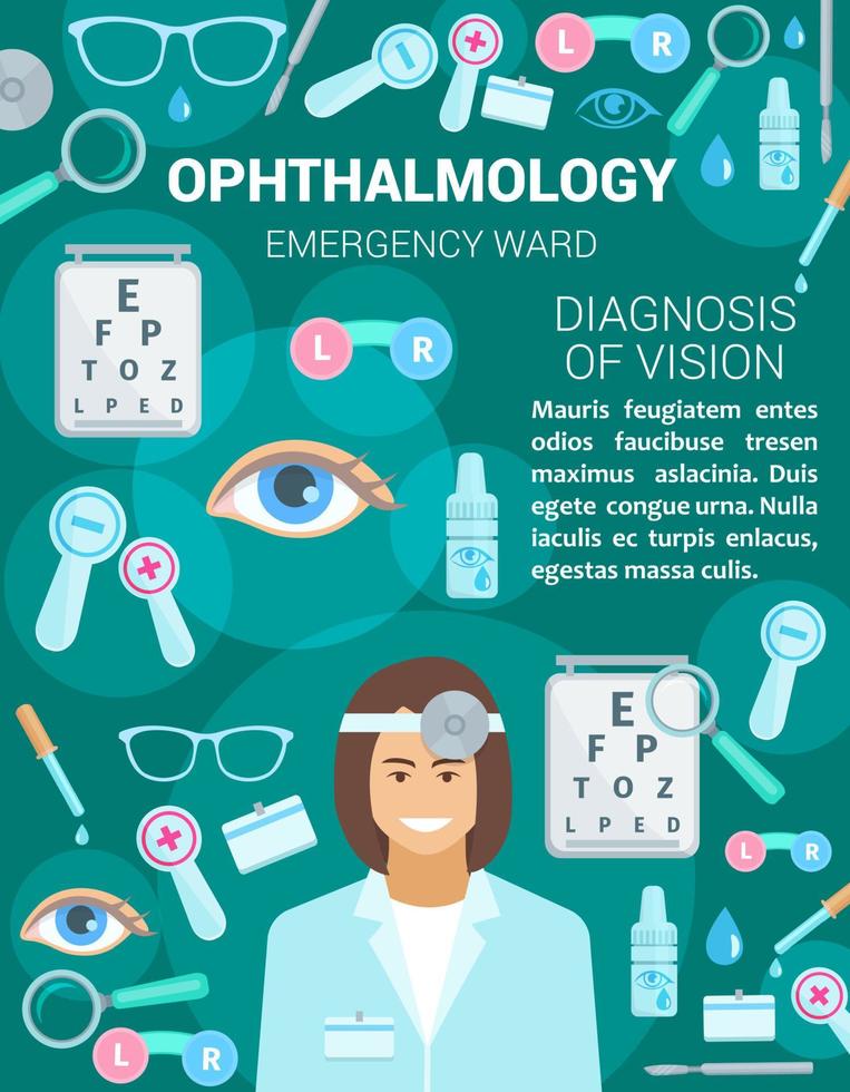 Ophthalmology medical clinic and doctor vector