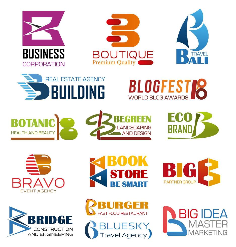 Business company and brand identity letter B vector