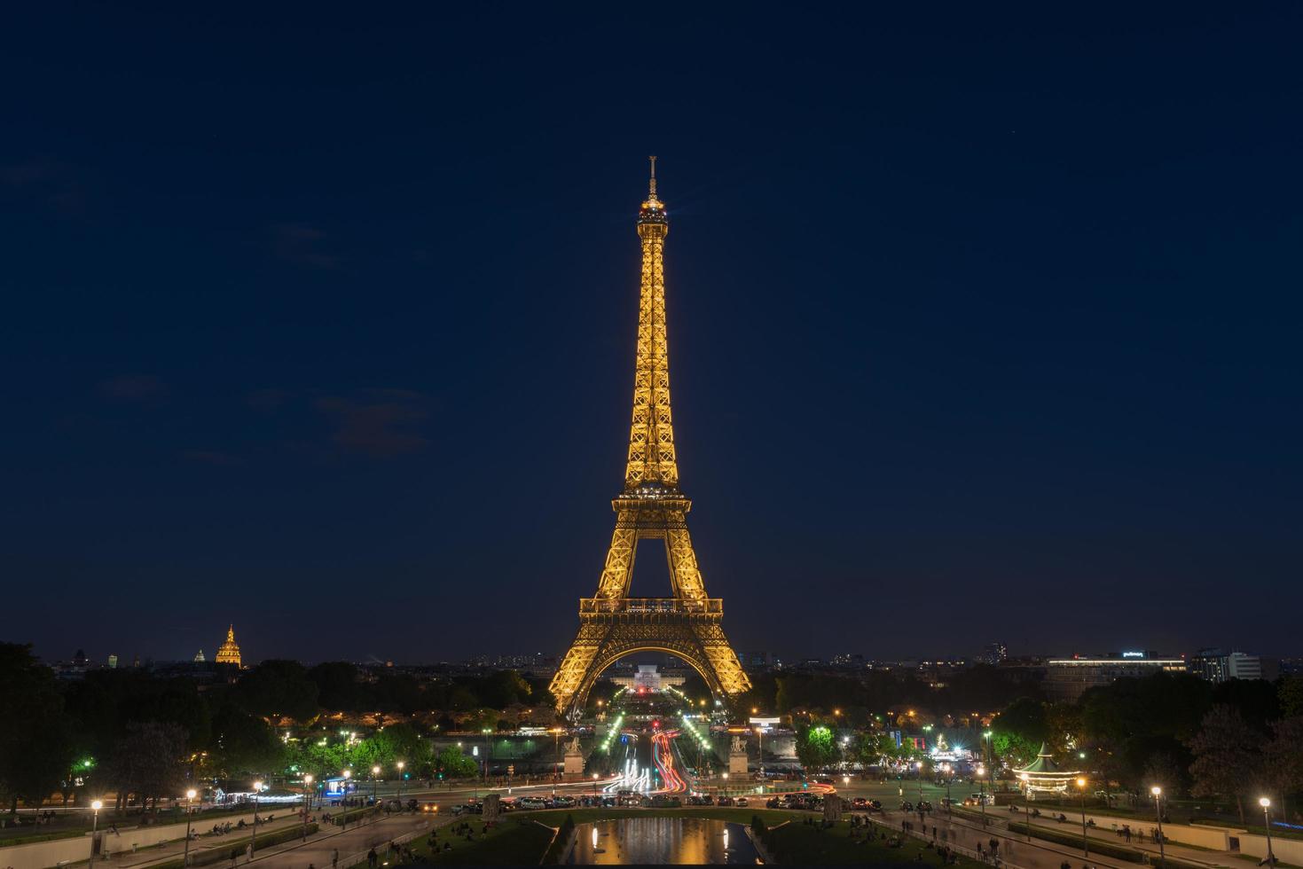 The Eiffel Tower, a wrought iron lattice tower on the Champ de Mars in Paris, France, 2022 photo