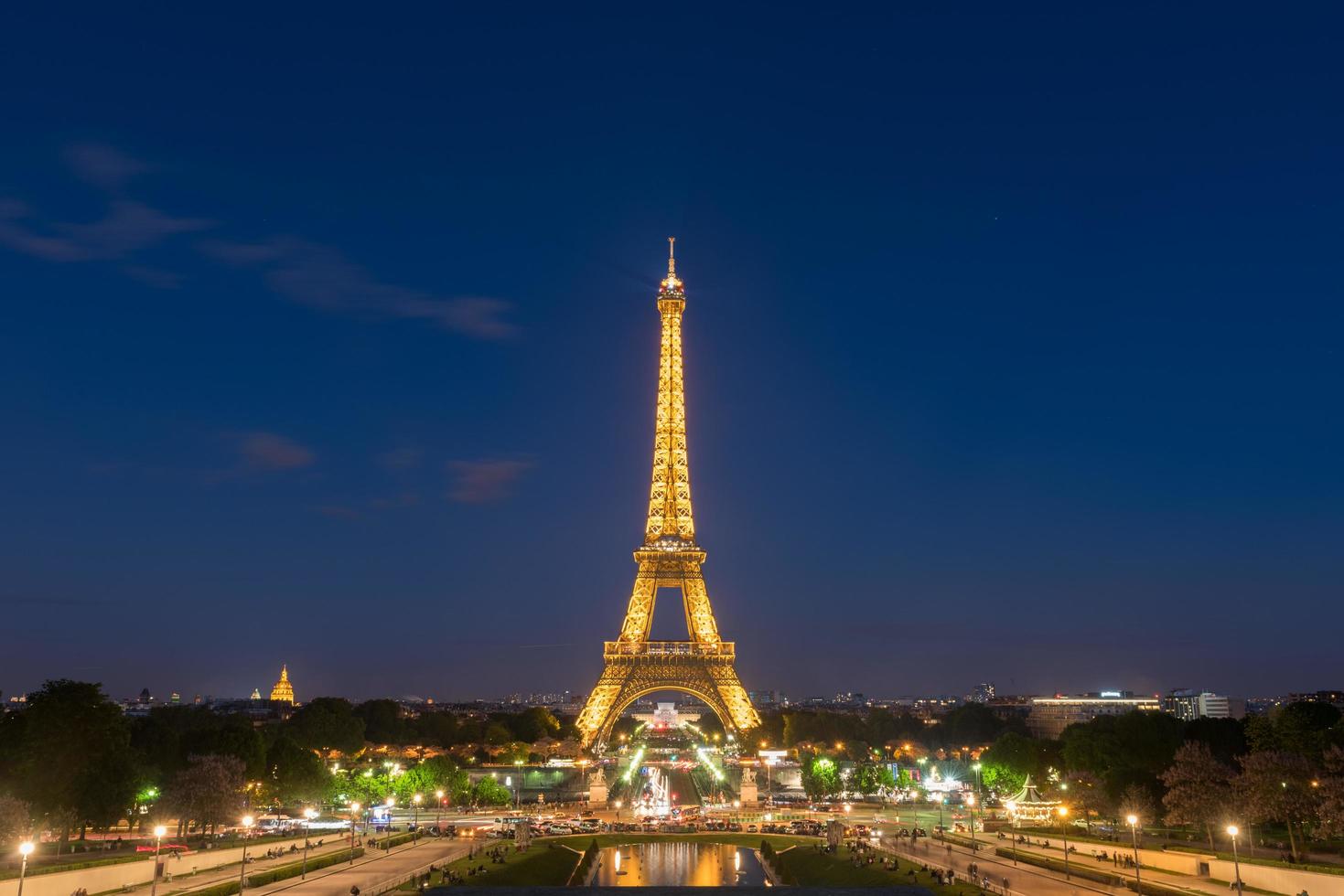 The Eiffel Tower, a wrought iron lattice tower on the Champ de Mars in Paris, France, 2022 photo