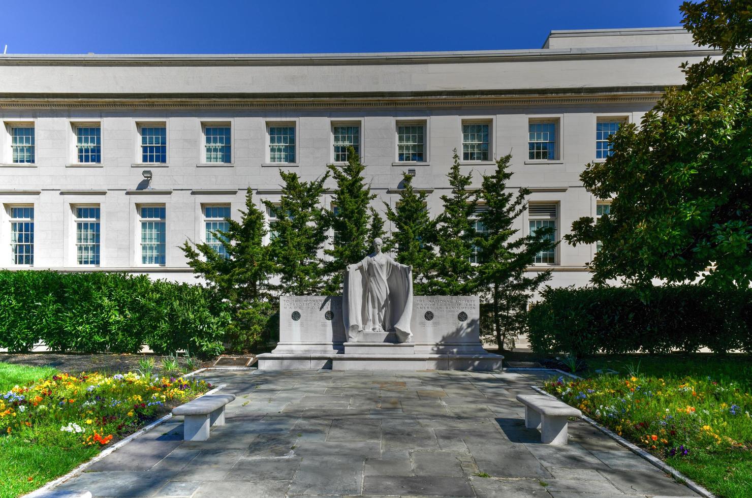 Washington, DC - Apr 3, 2021 -  Monument to the National Society of the Daughters of the American Revolution in Washington, DC. photo