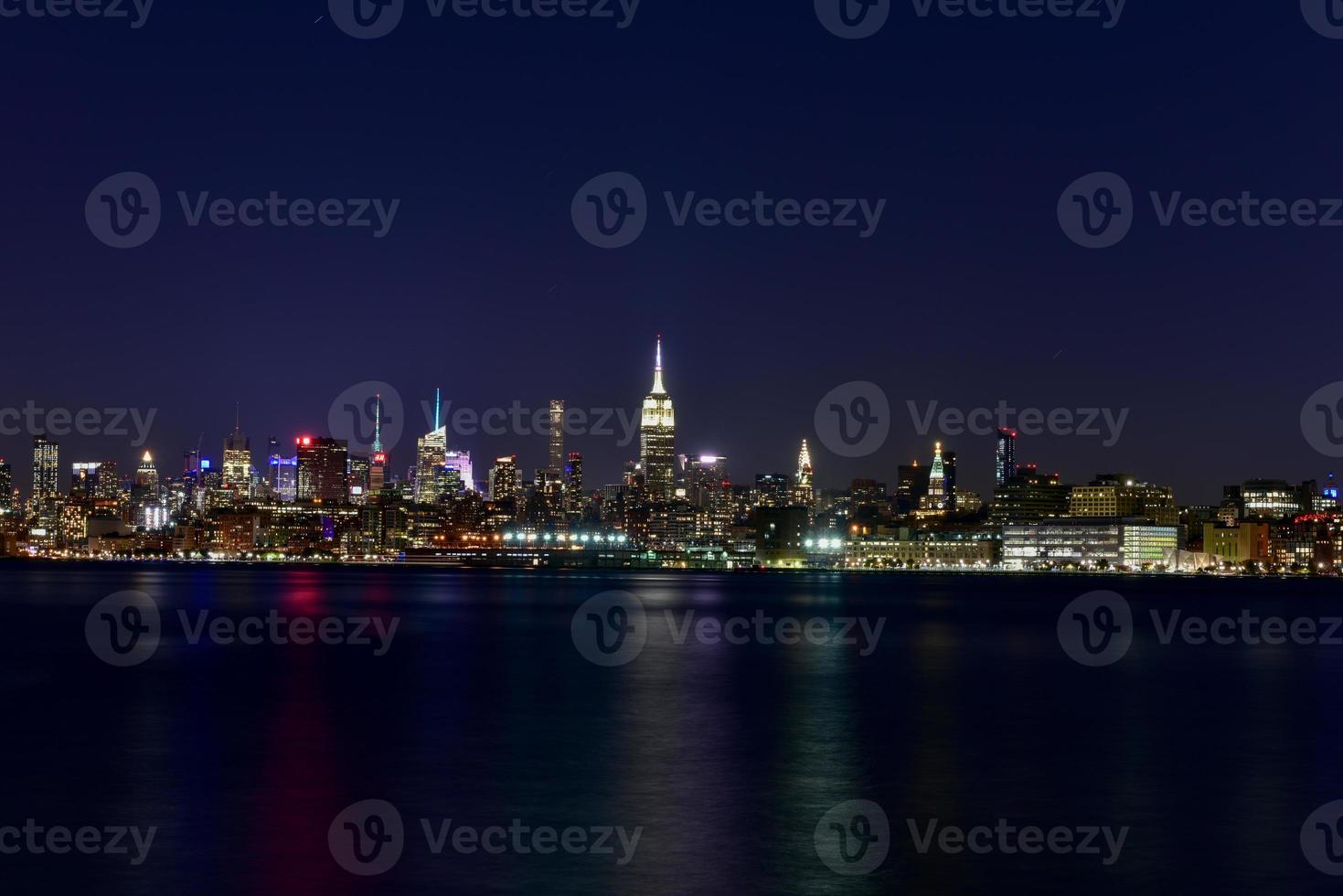New York skyline as viewed across the Hudson River in New Jersey at dusk. photo