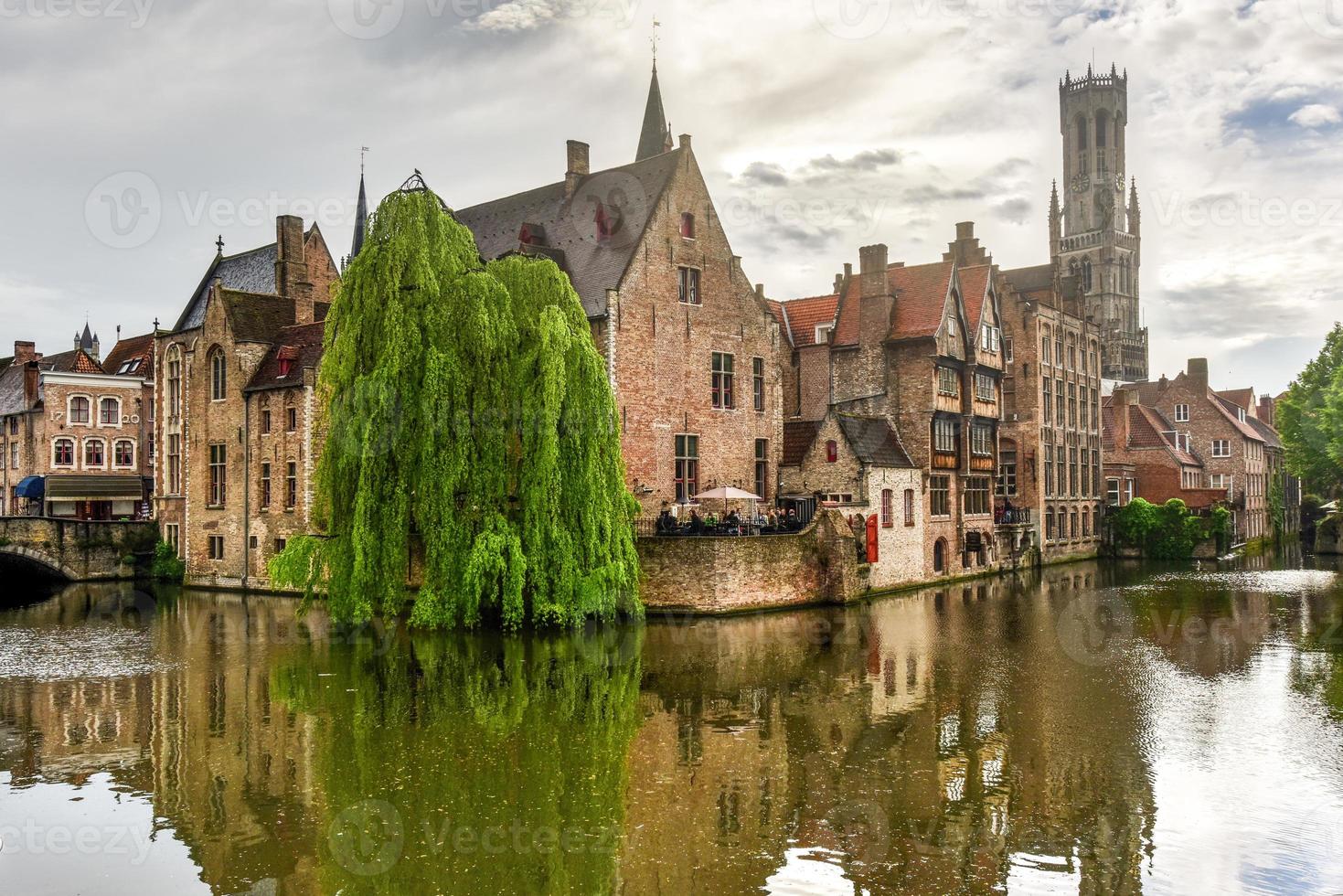 Canals of Bruges, Belgium, the Venice of the North. photo