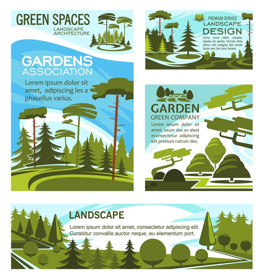 empresa de paisajismo de parques y plazas vector