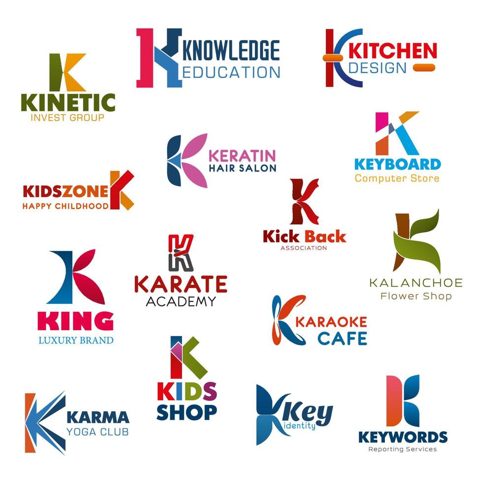 Business company identity letter K vector
