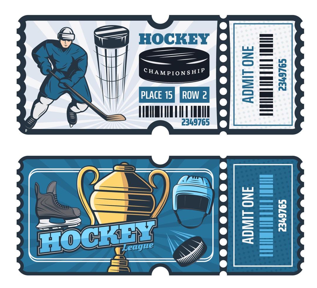 Ice hockey cup game tickets, vector