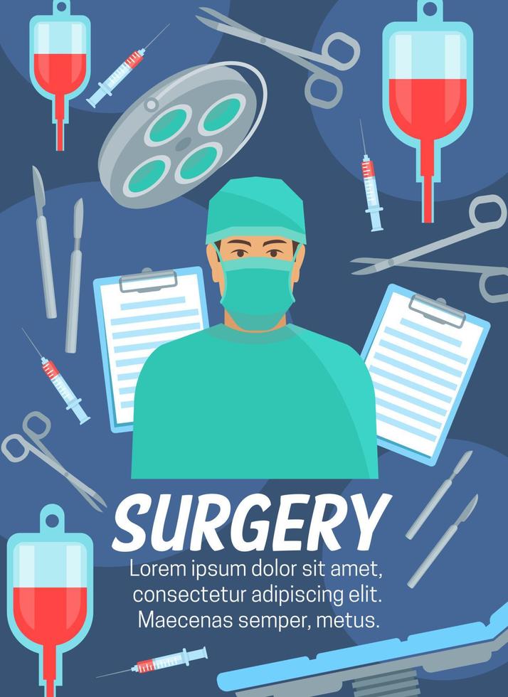 Surgery medical service and doctor vector