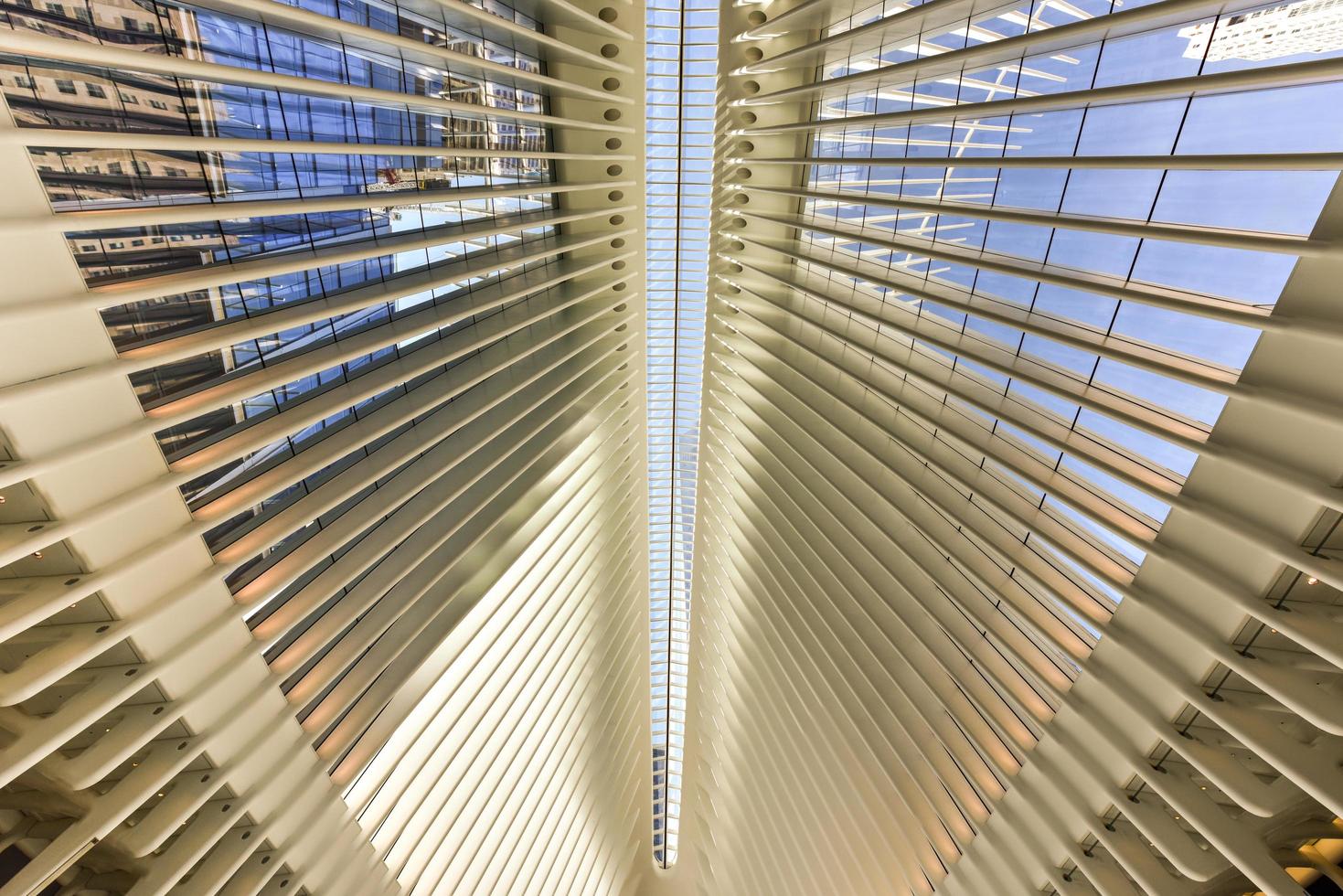 New York, USA - April 16, 2016 -  The Oculus in the World Trade Center Transportation Hub for the PATH in New York City. It is located between 2 World Trade Center and 3 World Trade Center photo