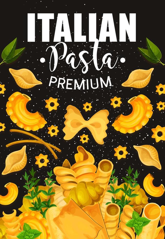 Traditional Italian pasta and seasonings vector