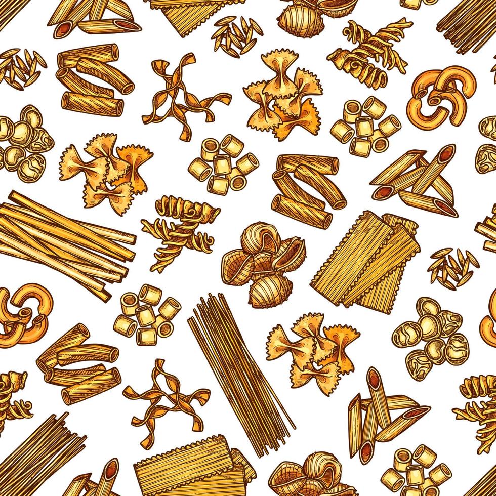 Pasta seamless pattern, vector background