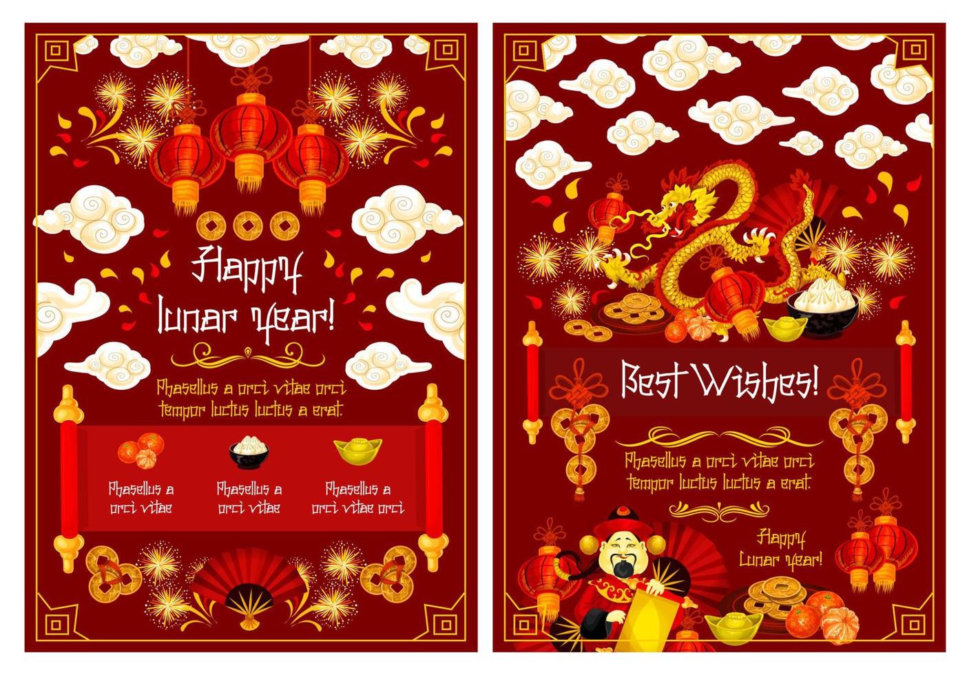 Chinese lunar New Year, vector greeting