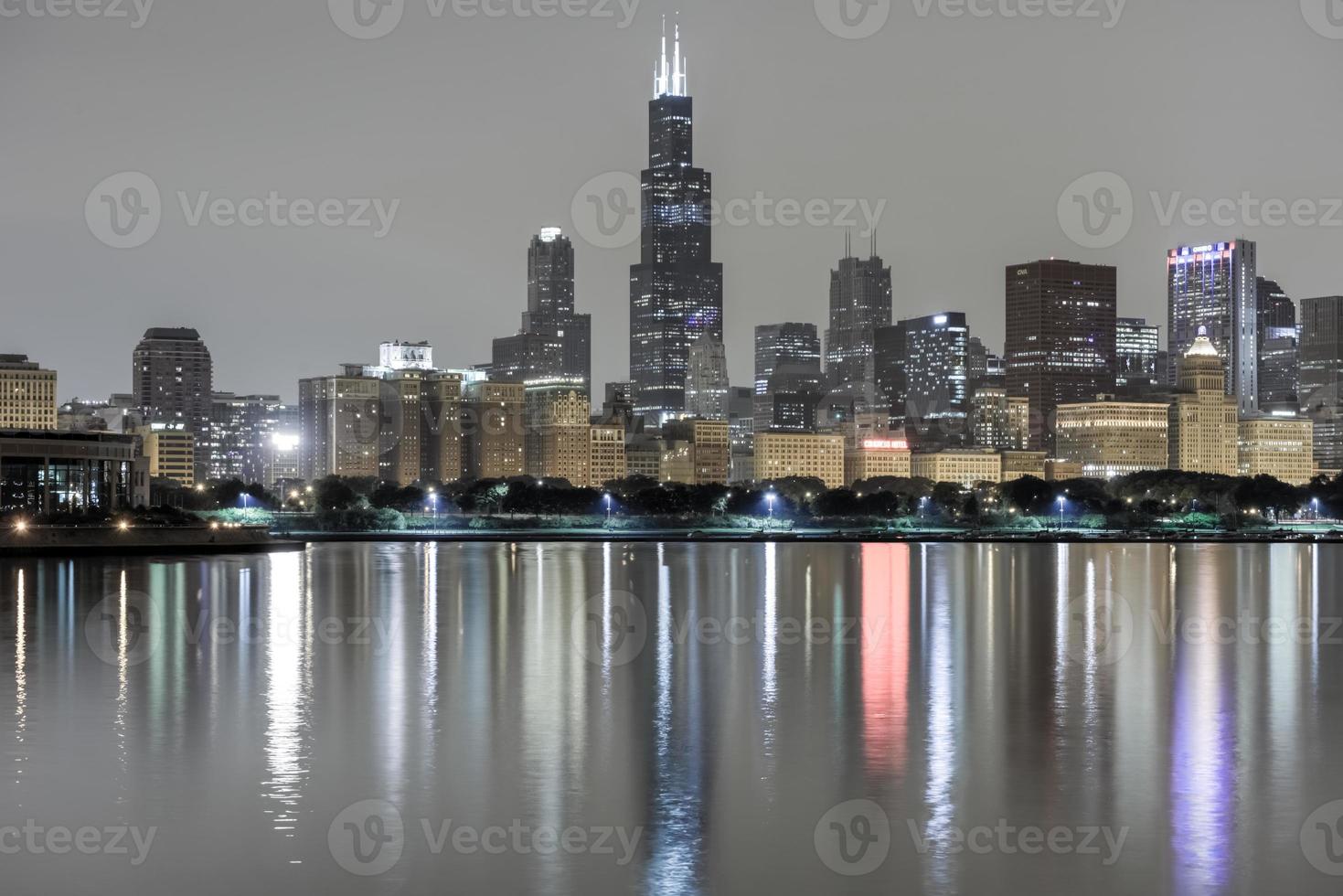 Chicago Skyline at Night photo