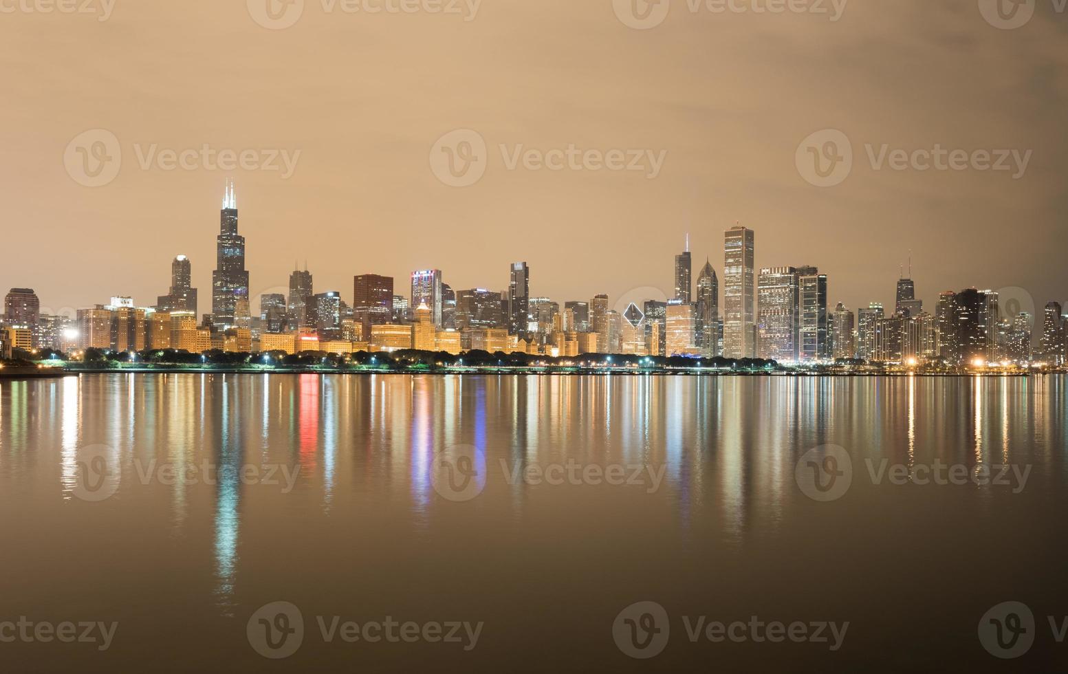 Chicago Skyline at Night photo