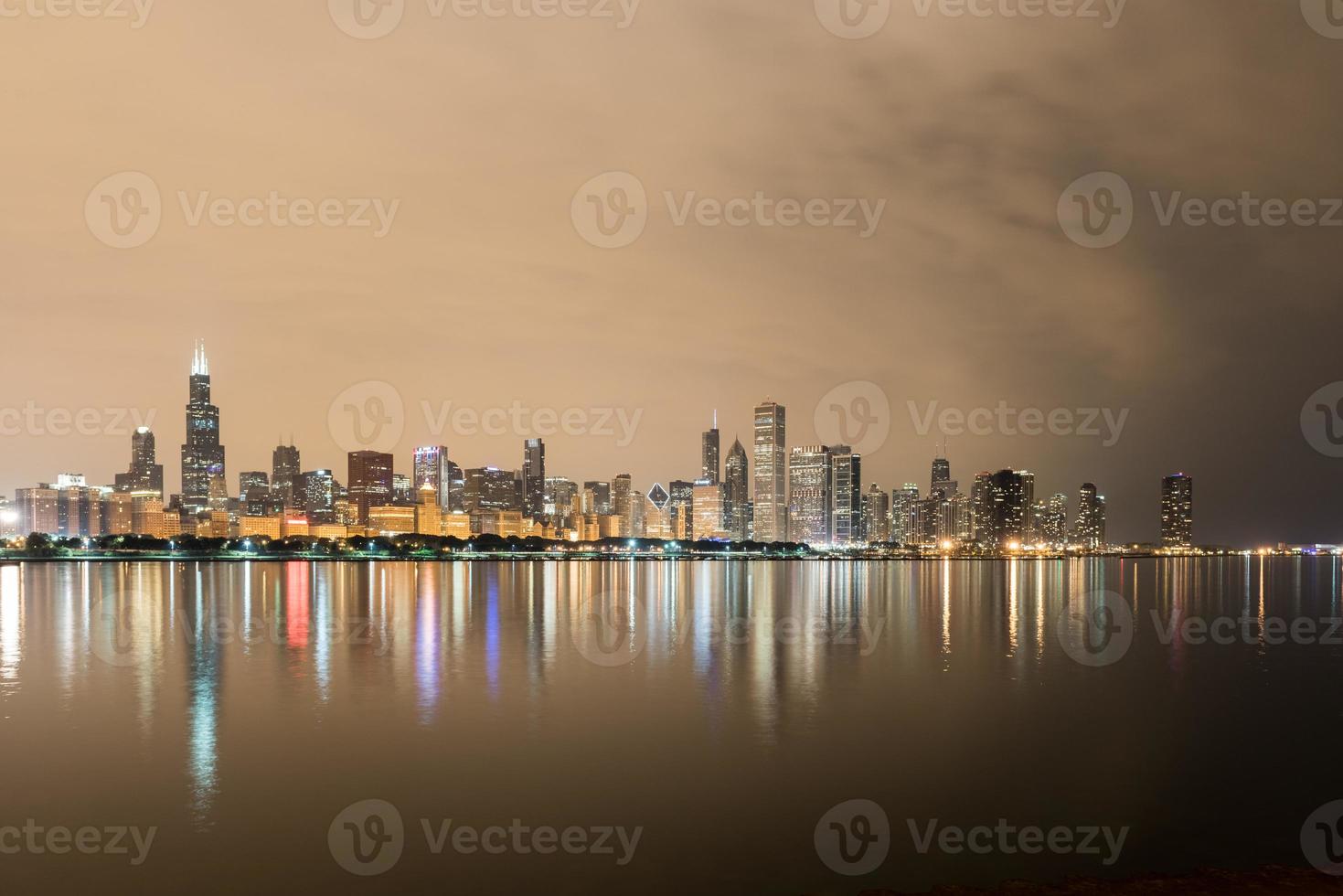 Chicago Skyline at Night photo