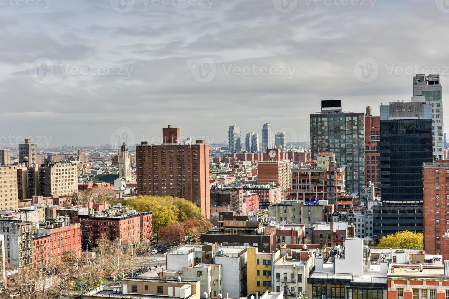 New York City Skyline view across downtown Manhattan on a sunny day photo