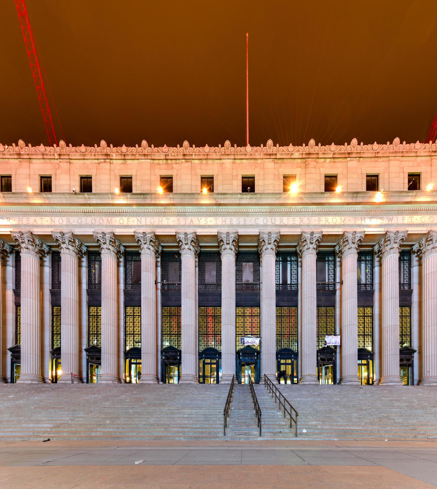 James Farley Post Office in New York, NY. The building dates from 1812