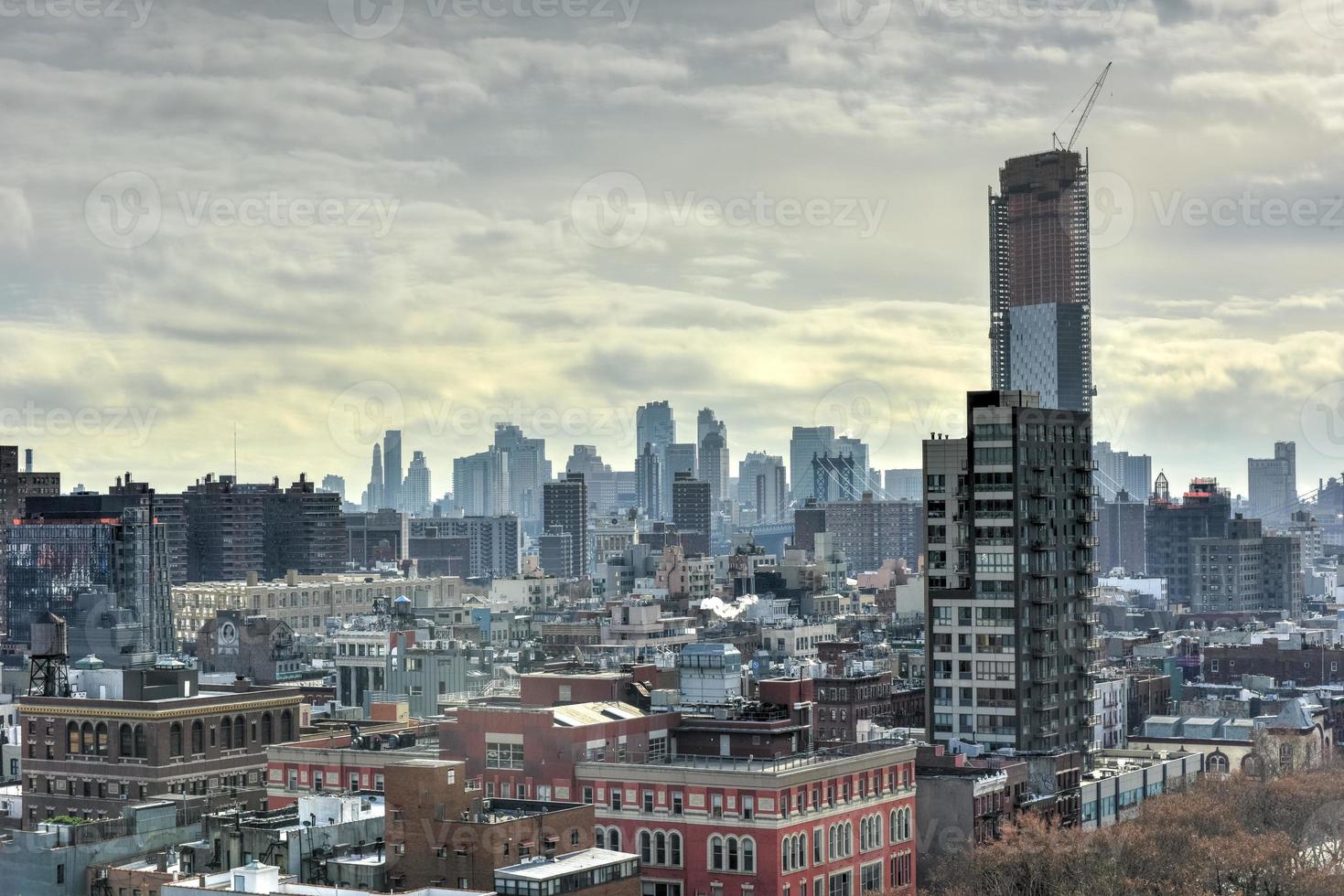 New York City Skyline view across downtown Manhattan on a sunny day photo