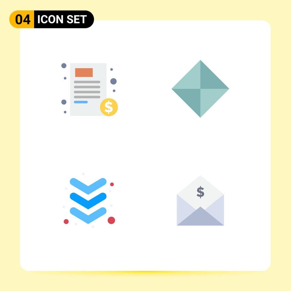 4 Thematic Vector Flat Icons and Editable Symbols of document arrow hospital sign keyboard Editable Vector Design Elements