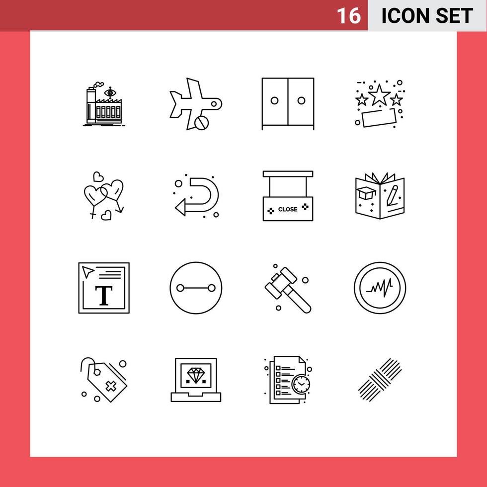 Set of 16 Vector Outlines on Grid for man sale transportation percentage discount Editable Vector Design Elements