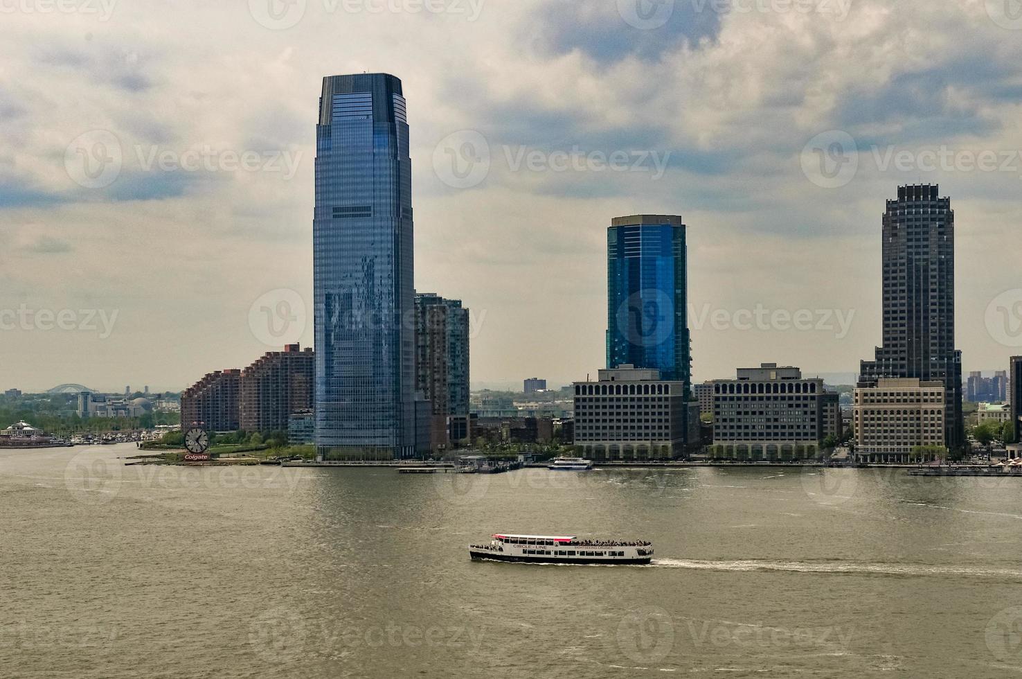 Jersey City, NJ - April 21, 2010 -  Jersey City skyline view of the Goldman Sachs building from Manhattan. photo