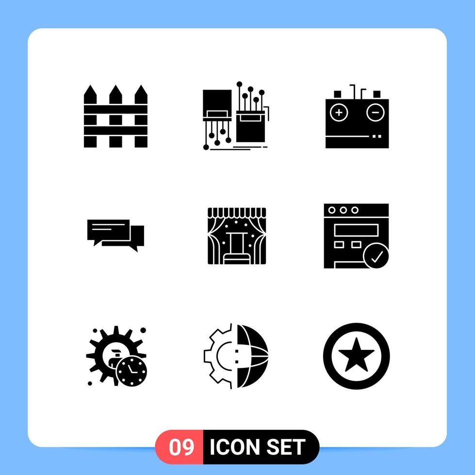 9 Creative Icons Modern Signs and Symbols of communication bubble cable chat electricity Editable Vector Design Elements