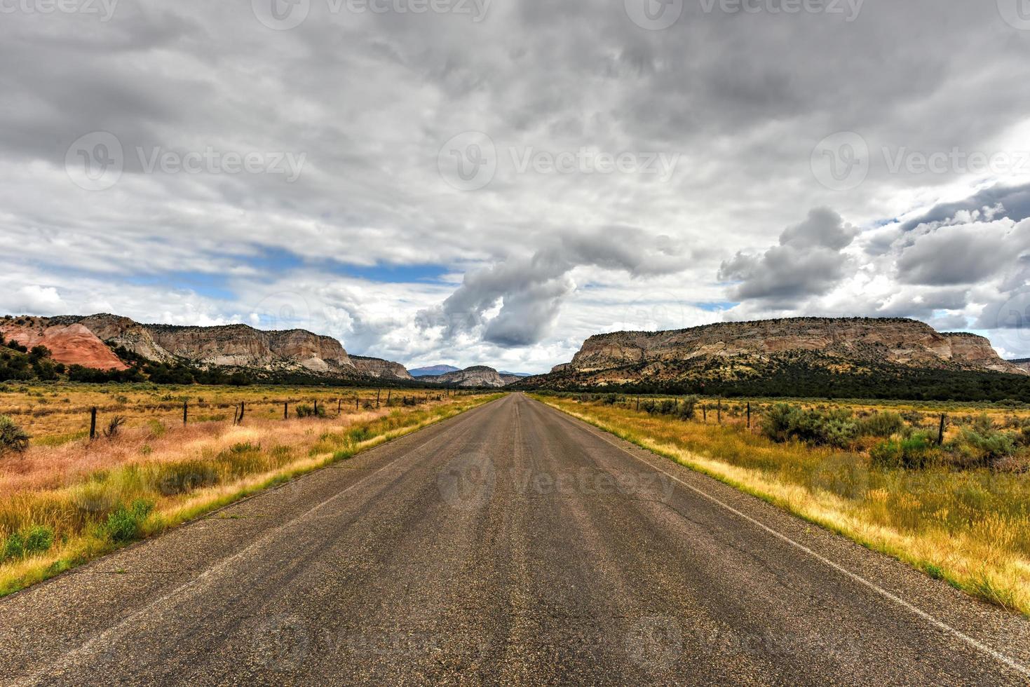 Rock formations along the Johnson Canyon Road in Utah, USA. photo