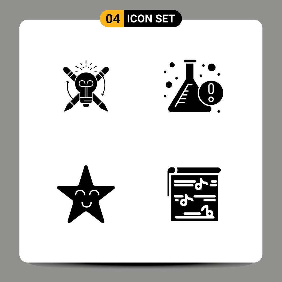 Modern Set of Solid Glyphs and symbols such as success face focus flask album Editable Vector Design Elements