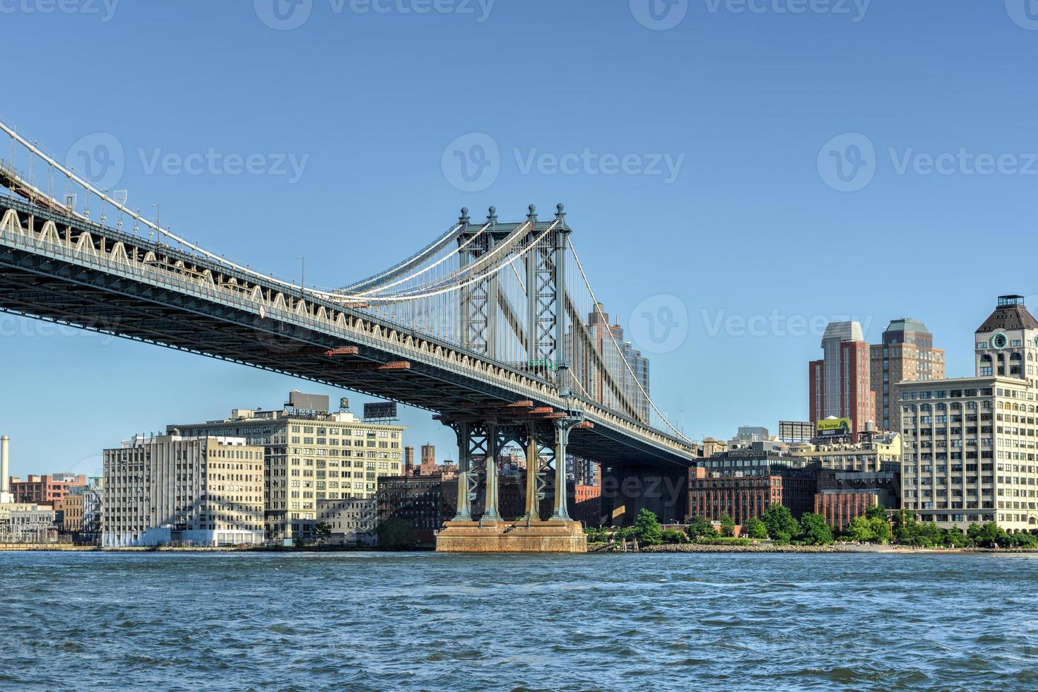 View of the Manhattan Bridge as seen from the East Side of Manhattan, New York. photo