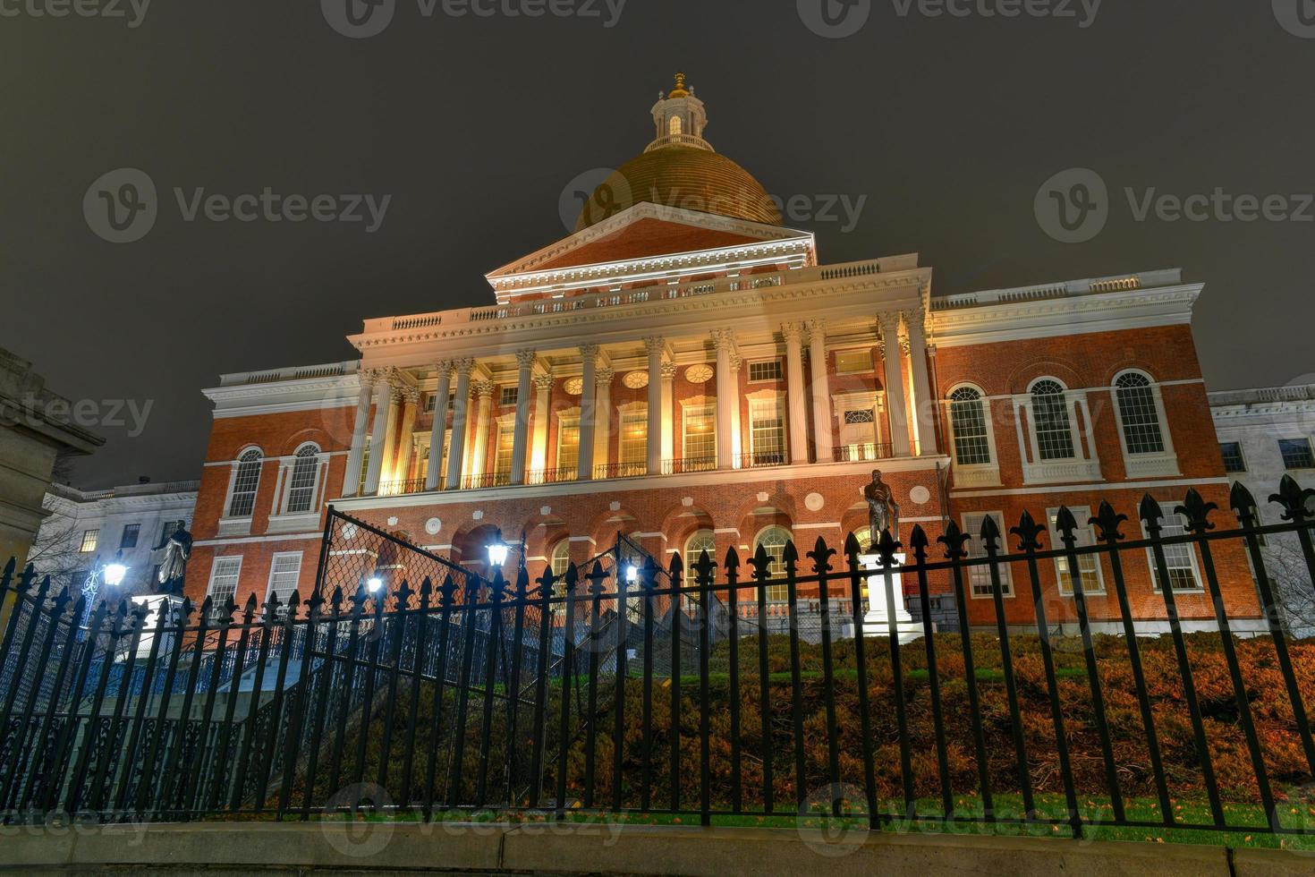 The Massachusetts State House located in the Beacon Hill neighborhood of Boston. photo