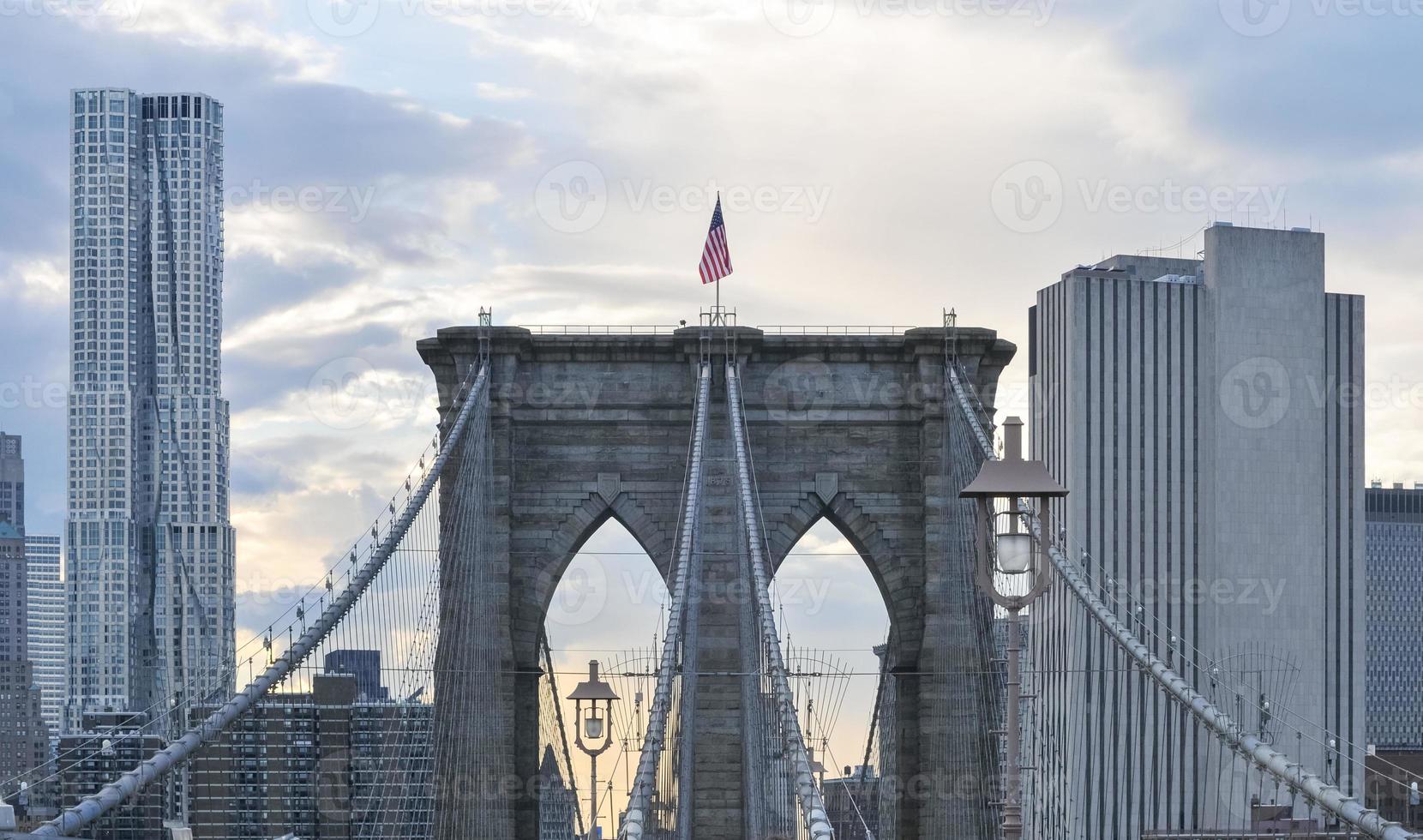 Brooklyn Bridge panoramic view in the summer. photo
