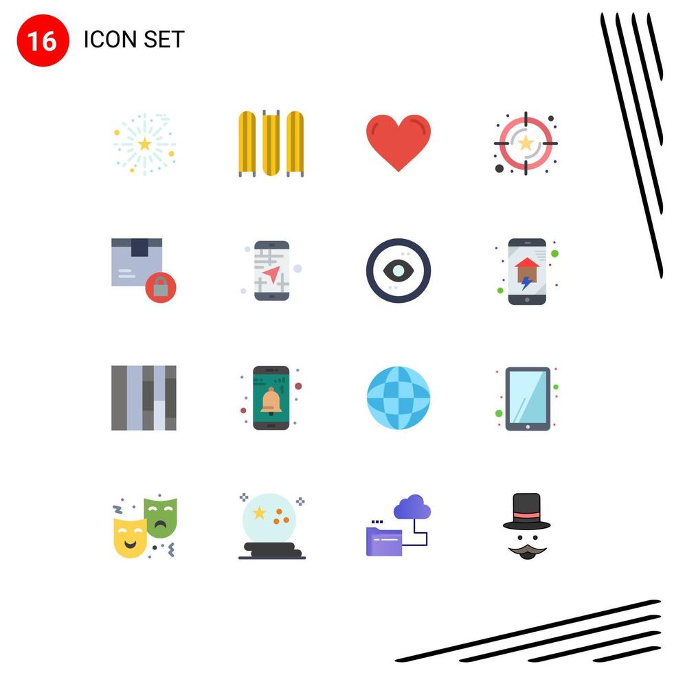 Universal Icon Symbols Group of 16 Modern Flat Colors of delivery value love star rating Editable Pack of Creative Vector Design Elements