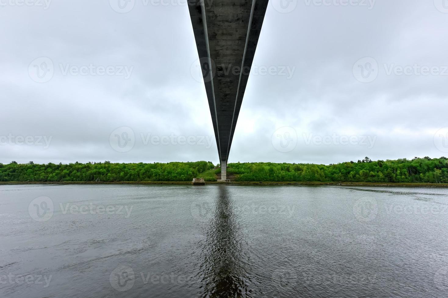 The Penobscot Narrows Bridge is a 2,120 feet long cable-stayed bridge over the Penobscot River in Maine. photo