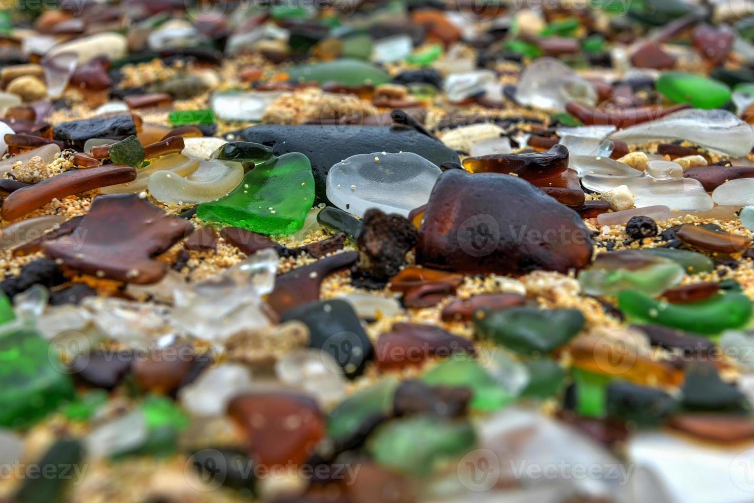 Seaglass Beach in Bermuda consisting of worn recycled glass bottles. photo