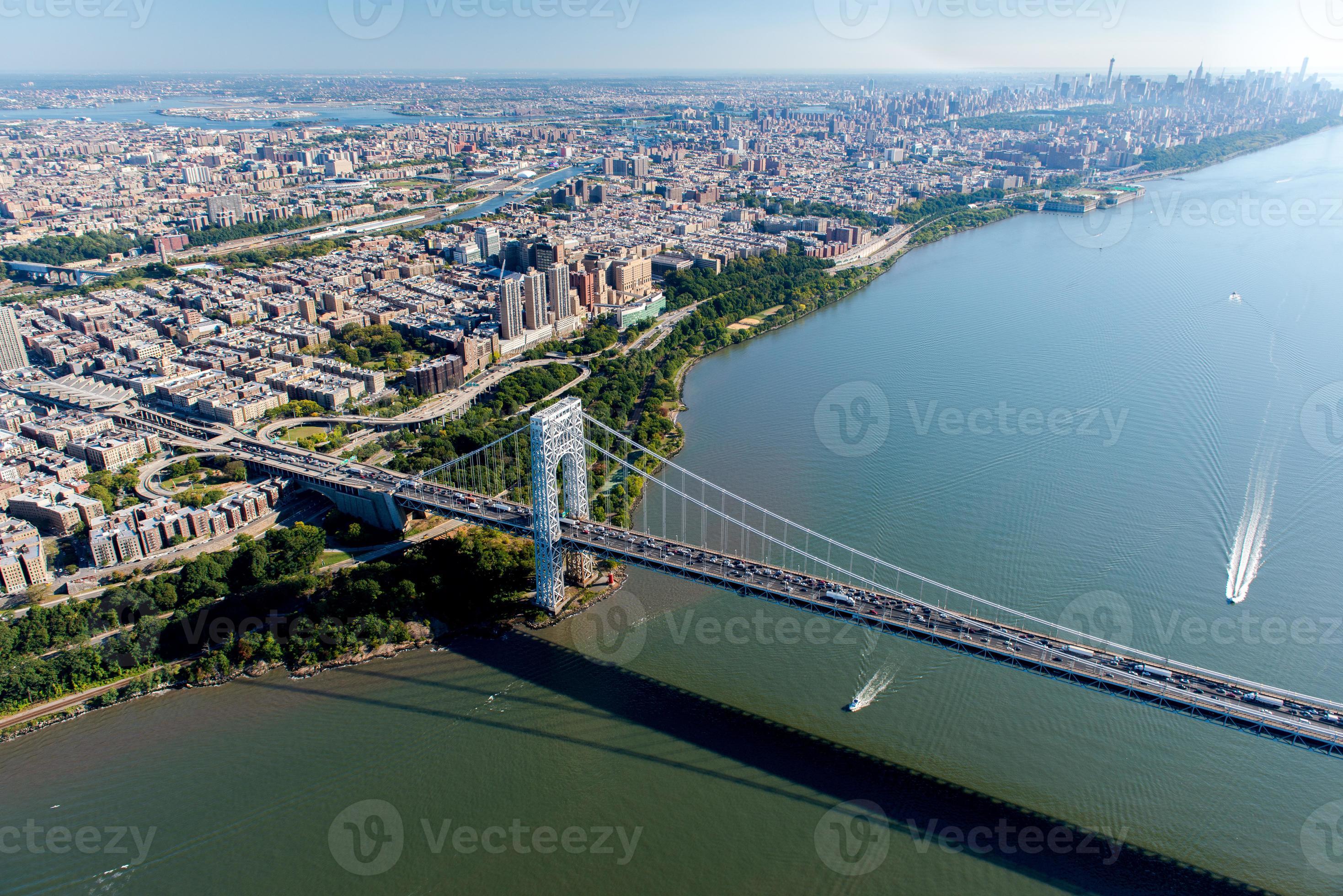 Aerial View of Washington Bridge, New York and New Jersey
