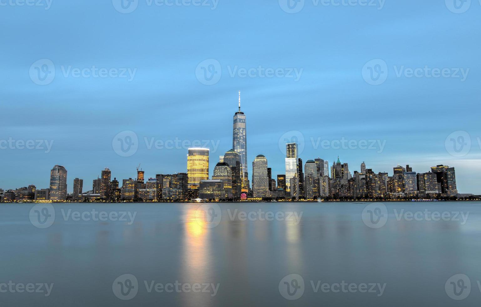 horizonte de la ciudad de nueva york desde nueva jersey foto