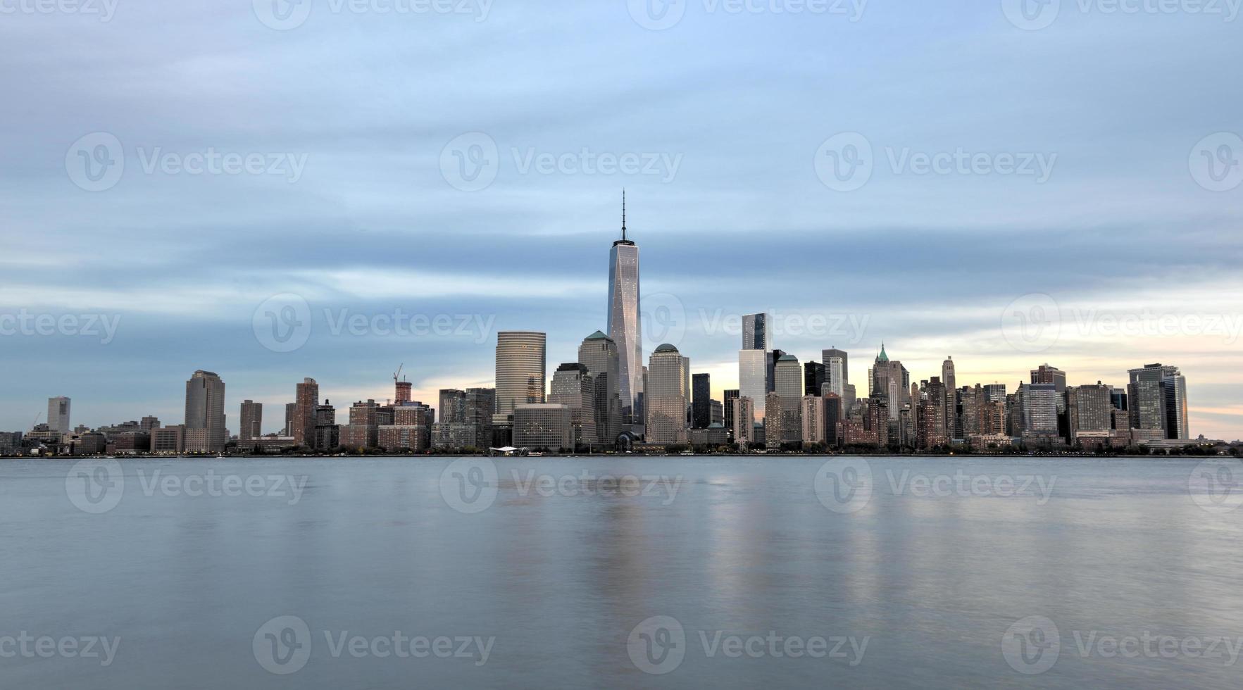 horizonte de la ciudad de nueva york desde nueva jersey foto