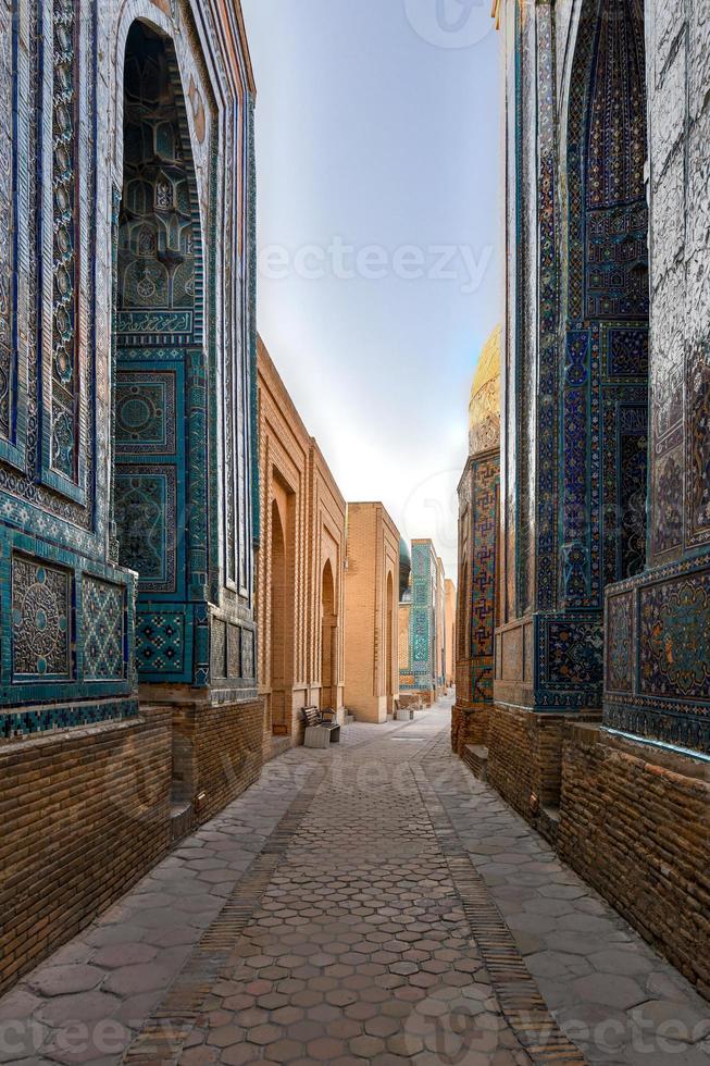 Shah-i-Zinda or Shohizinda, a necropolis in Samarkand, Uzbekistan. photo