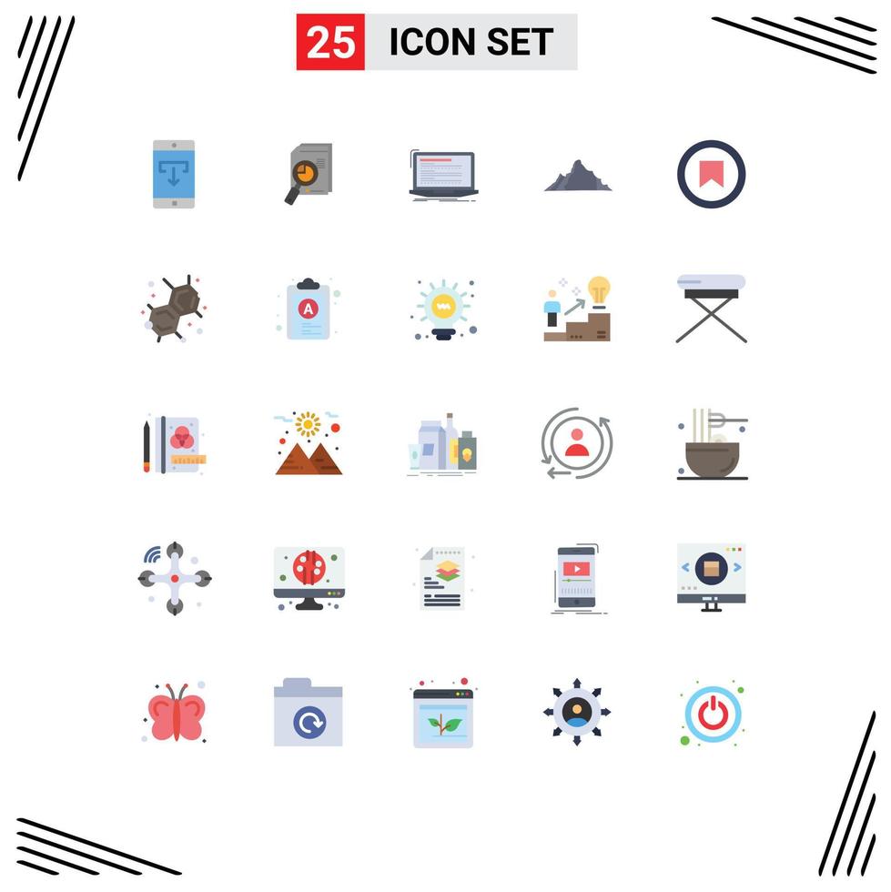 25 Creative Icons Modern Signs and Symbols of hill monoblock analytics computer code Editable Vector Design Elements