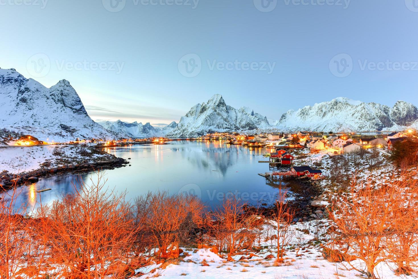 Winter in Reine, Lofoten Islands, Norway. photo