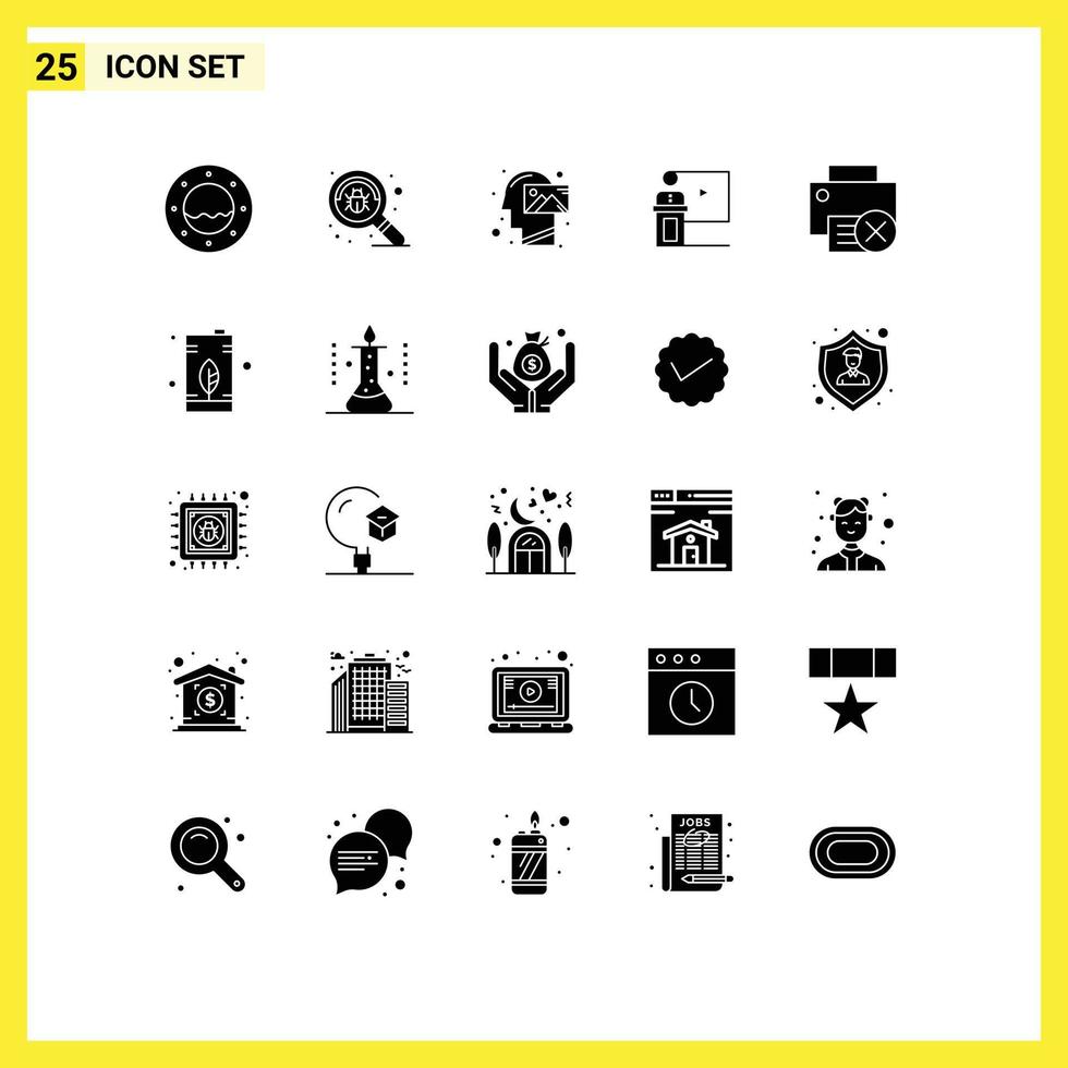 25 Creative Icons Modern Signs and Symbols of speaker presentation mind event conference Editable Vector Design Elements