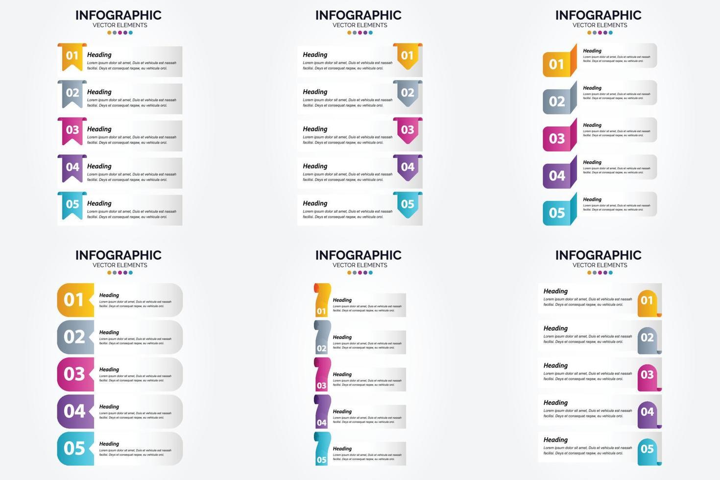 ilustración vectorial infografía conjunto de diseño plano para folleto publicitario y revista vector