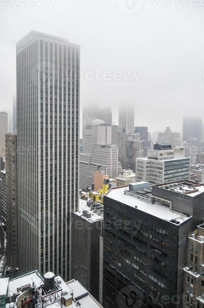 Office towers in downtown Manhattan in New York City in winter photo