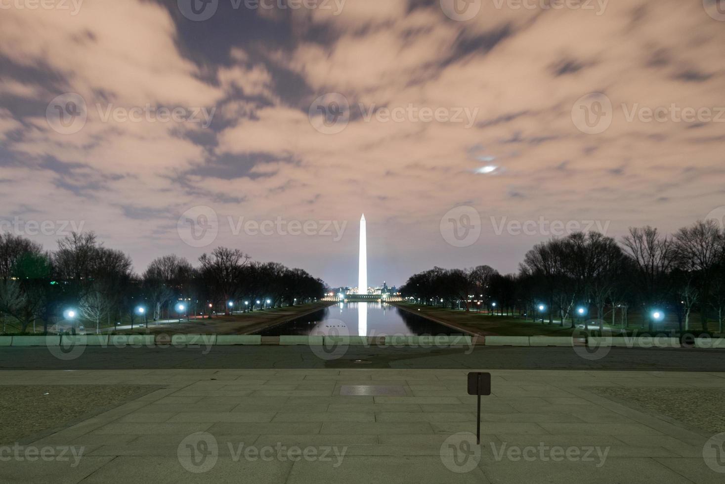 Washington Monument at night in the District of Columbia, USA. photo