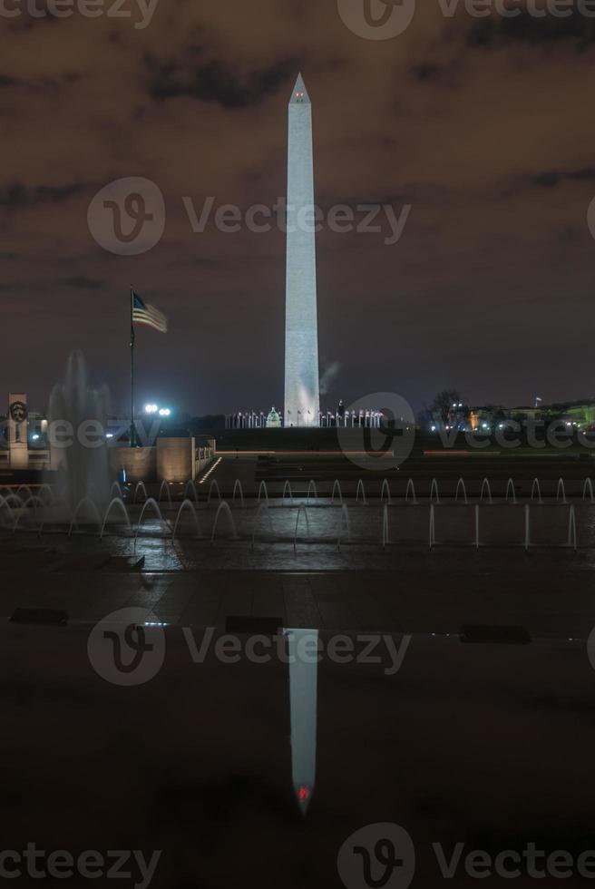 Washington Monument at night in the District of Columbia, USA. photo