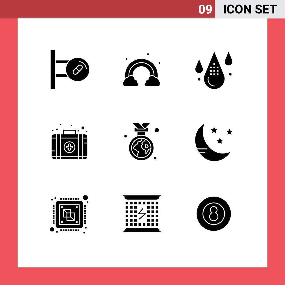 9 Creative Icons Modern Signs and Symbols of earth day kit coding first drop Editable Vector Design Elements