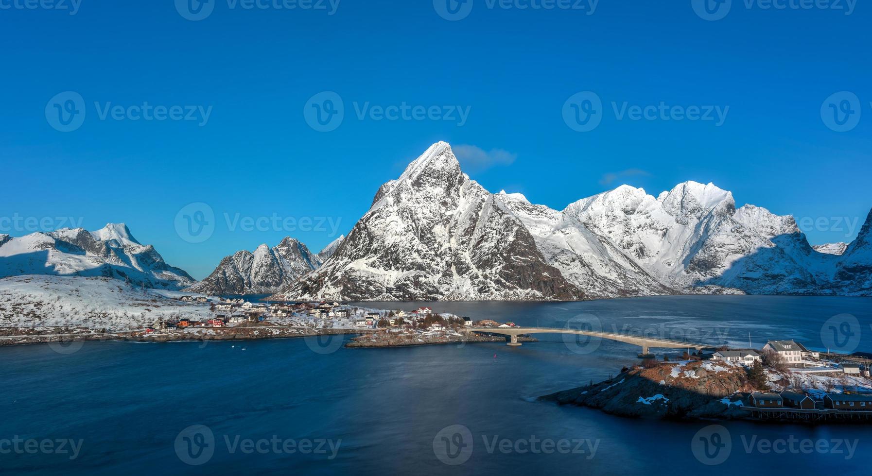 Winter in Olenilsoya in Reine, Lofoten Islands, Norway. photo