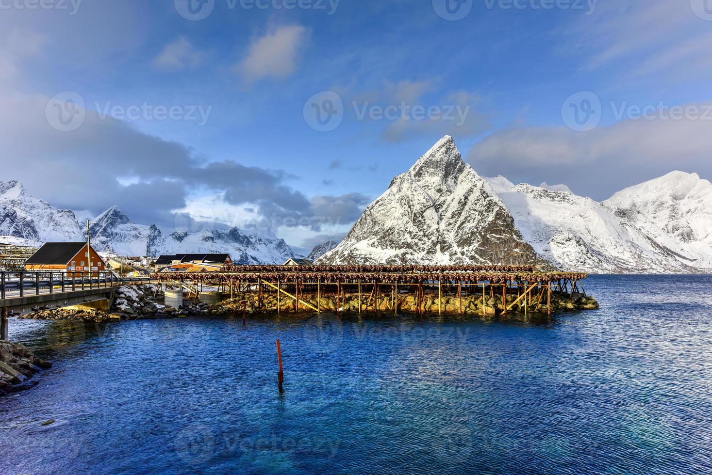 Winter time in Reine, Lofoten Islands, Norway. photo